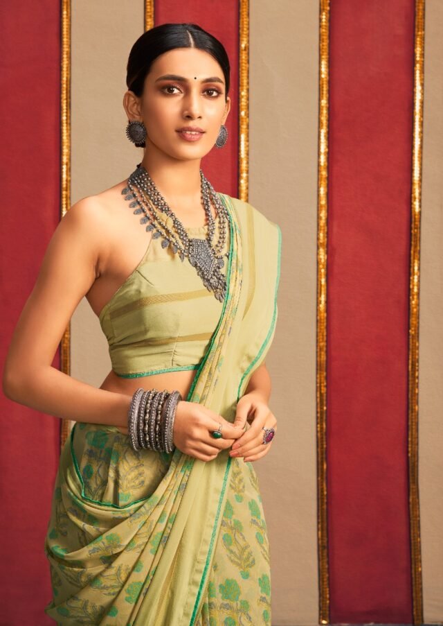 Weightless Sartin Border with Applics Saree 10