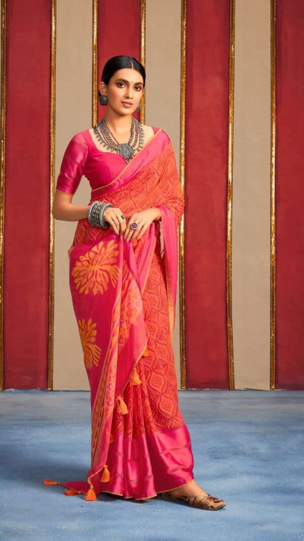 Weightless Sartin Border with Applics Saree 11