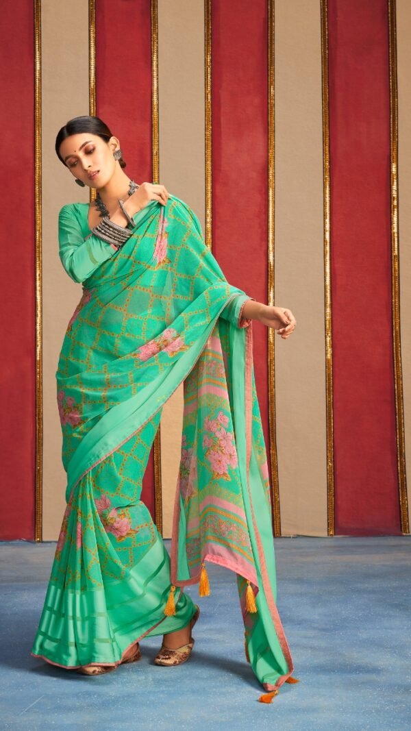 Weightless Sartin Border with Applics Saree 12