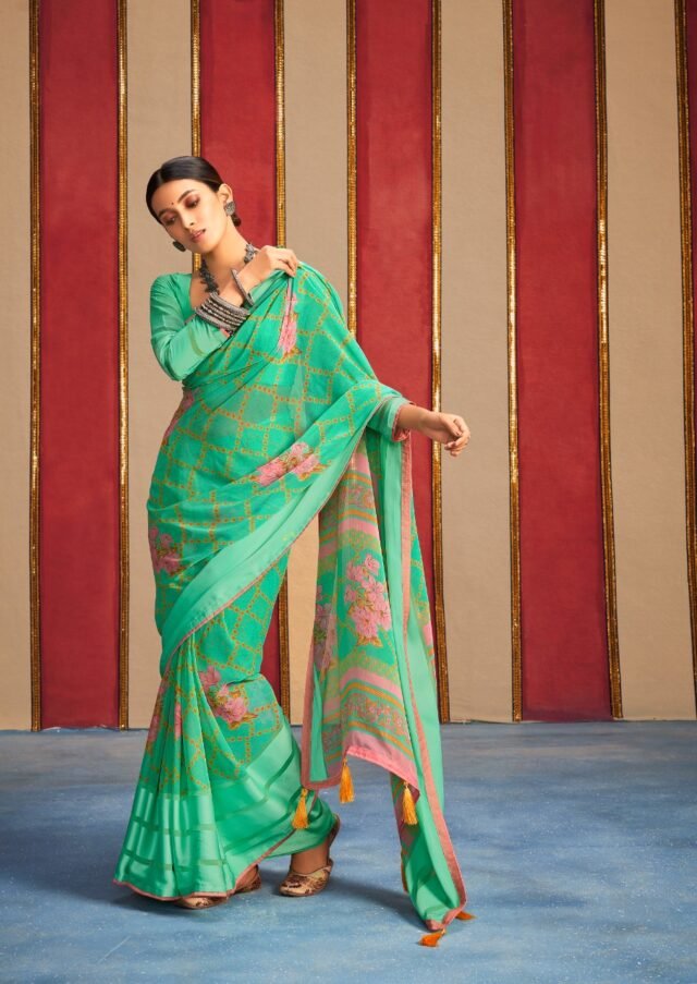 Weightless Sartin Border with Applics Saree 12