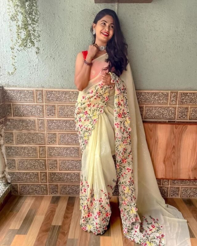 Weightless Heavy Embroidery Multi Sequence Sarees 04