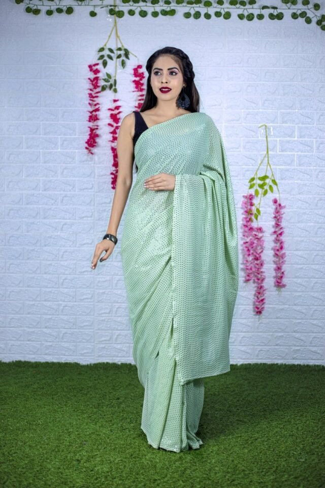 Heavy Georgette with Sequence Print Saree 02