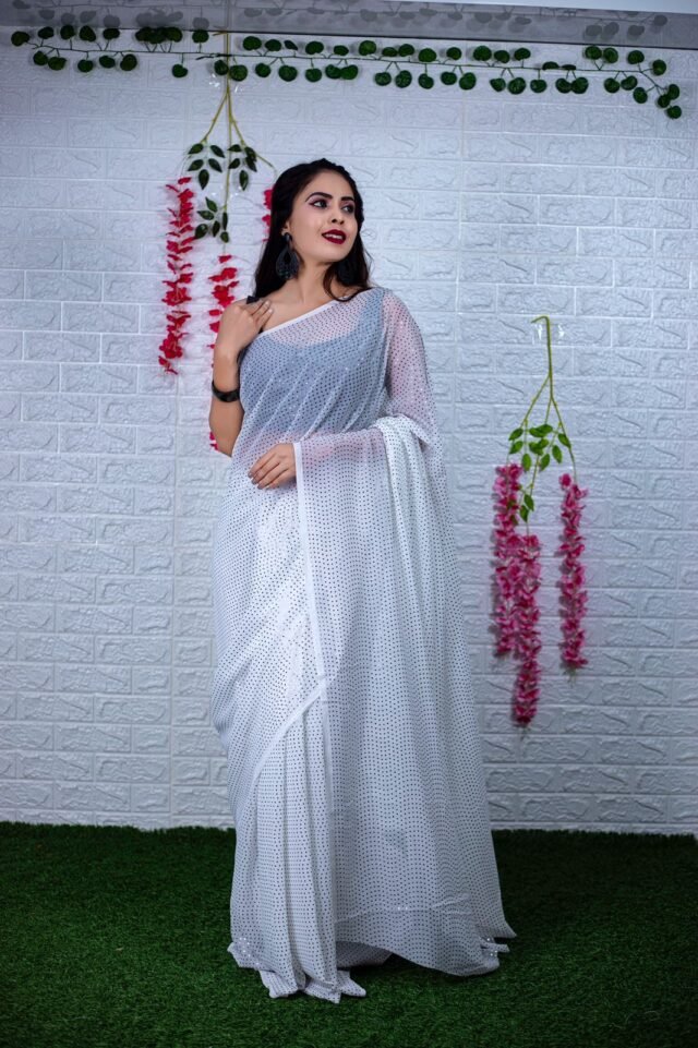 Heavy Georgette with Sequence Print Saree 03