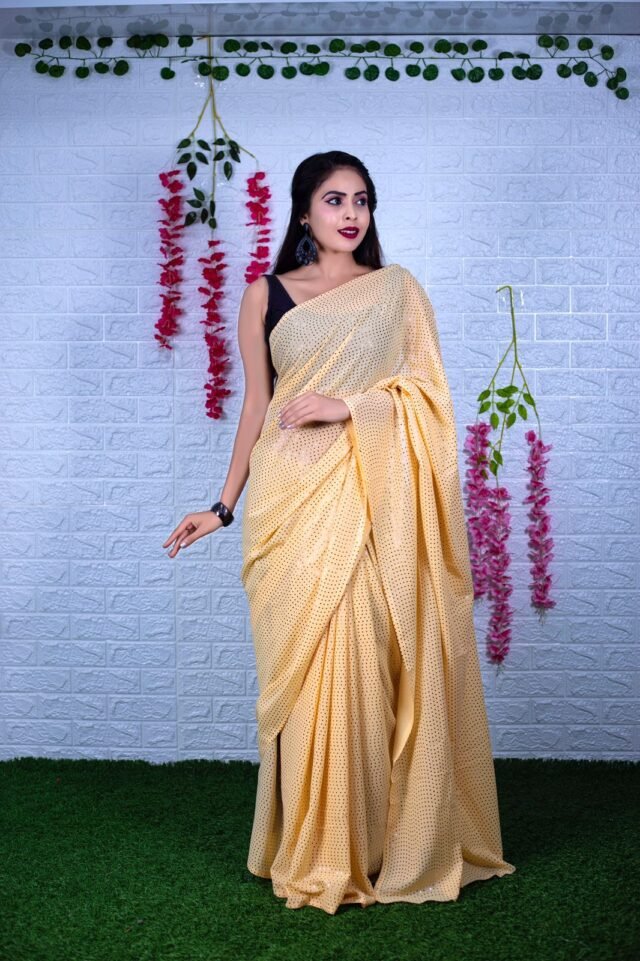 Heavy Georgette with Sequence Print Saree 04