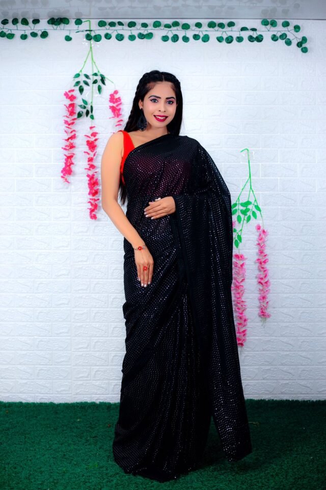 Heavy Georgette with Sequence Print Saree 05
