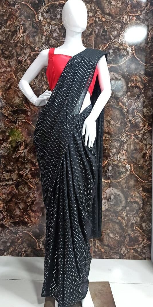 Heavy Georgette with Sequence Print Saree 05