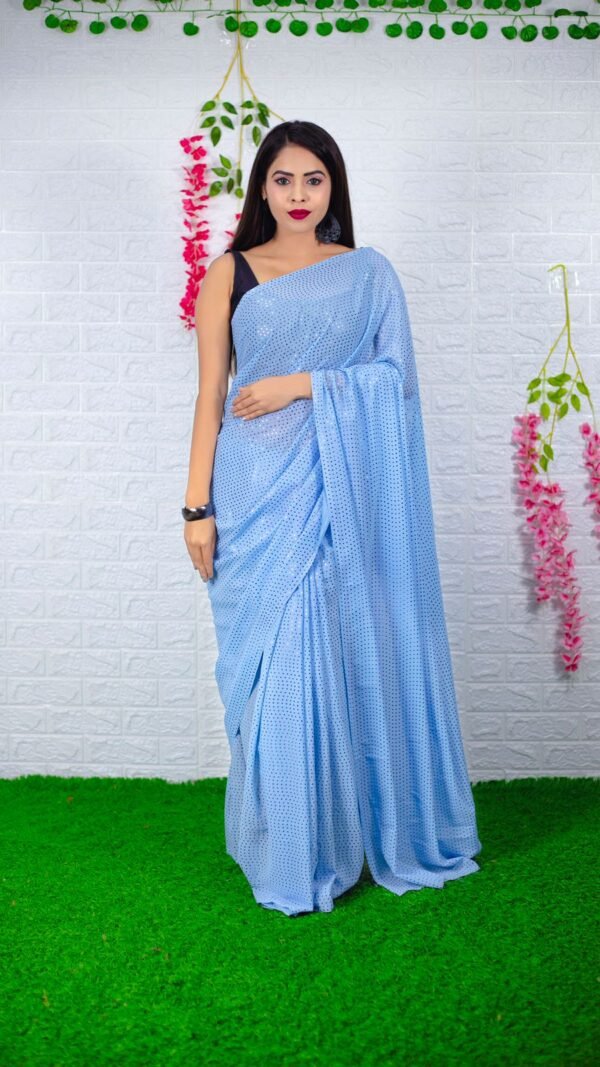 Heavy Georgette with Sequence Print Saree 06