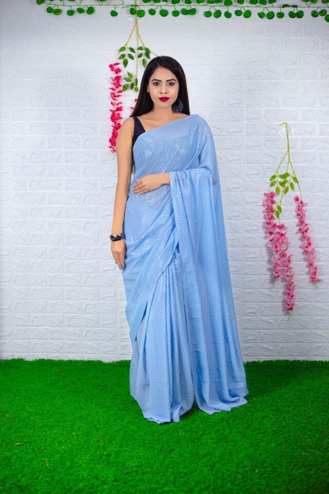 Heavy Georgette with Sequence Print Saree 06