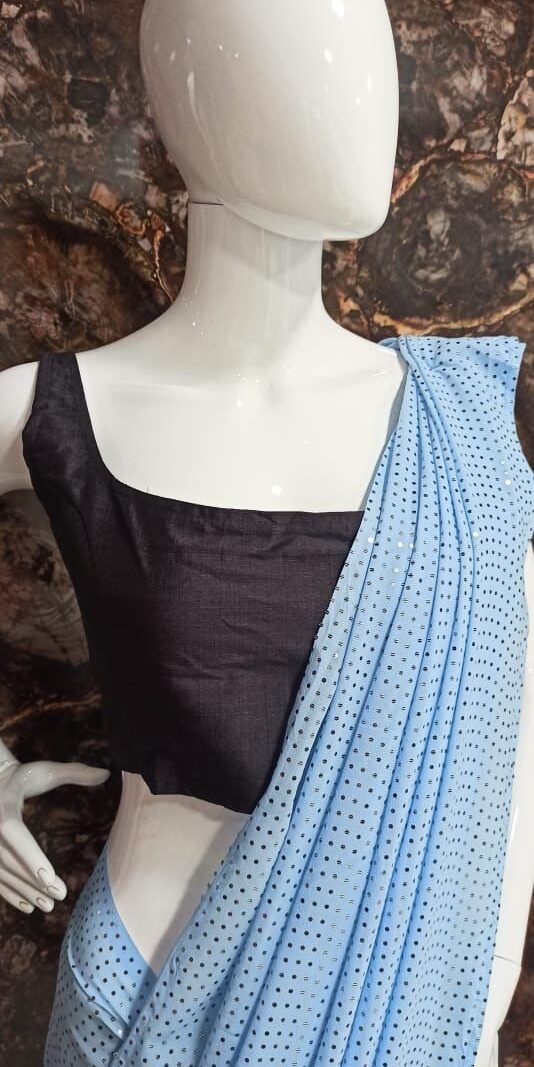 Heavy Georgette with Sequence Print Saree 06