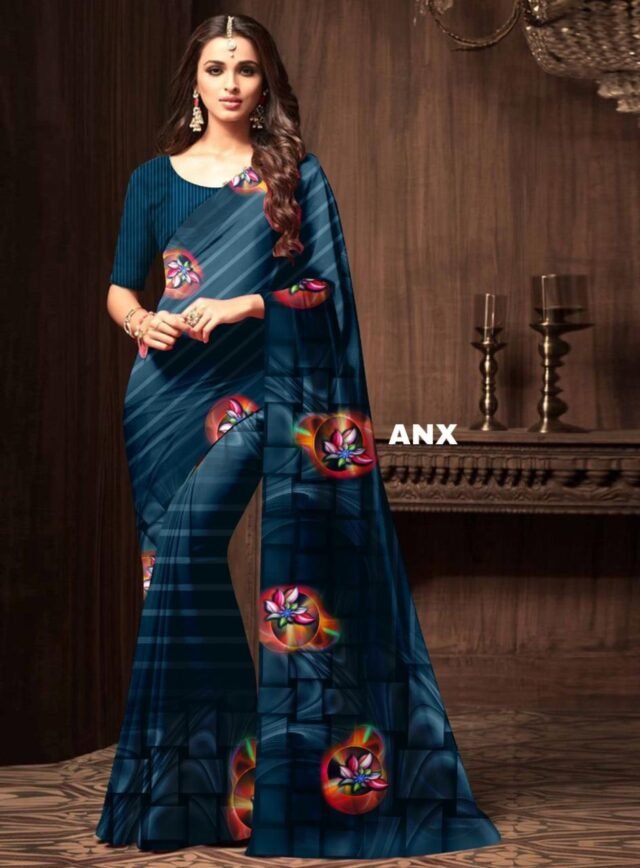Heavy Satin Silk Digital Printed Saree 03