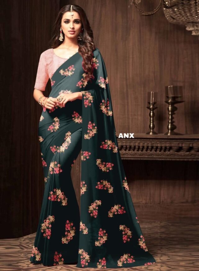 Heavy Satin Silk Digital Printed Saree 04
