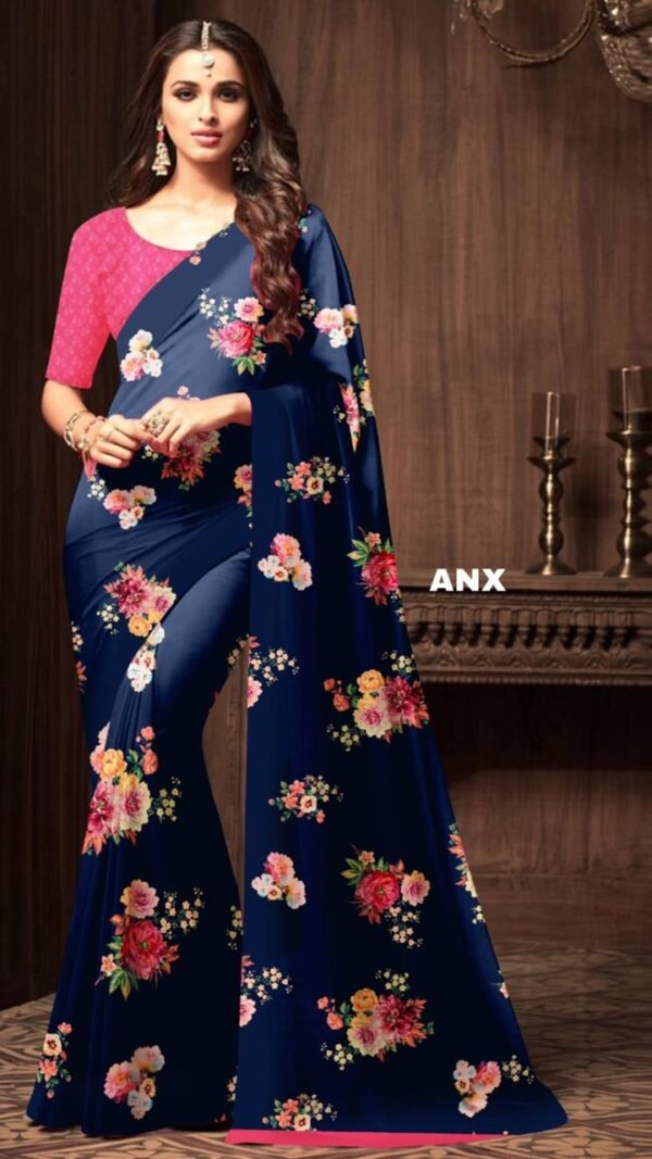 Heavy Satin Silk Digital Printed Saree 06