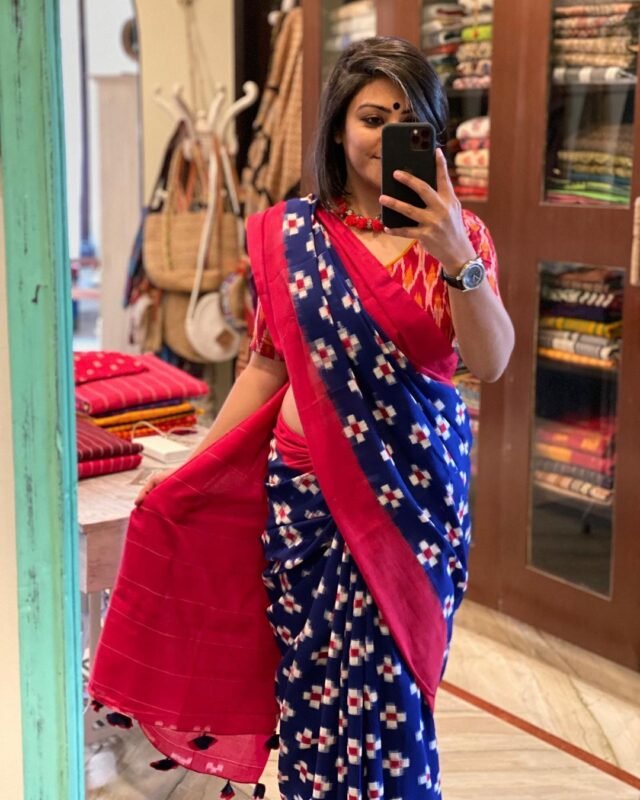 Pure Linen Digital Print Sarees 01