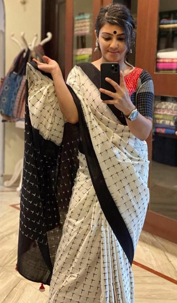 Pure Linen Digital Print Sarees 17