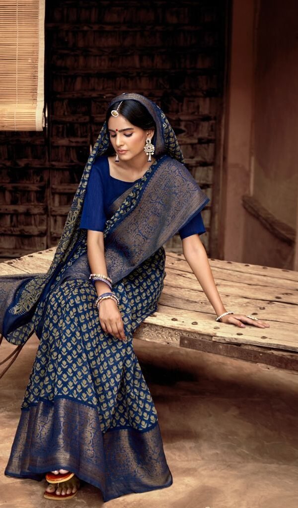 Cotton Silk with Weaving Border in Antiques Zari Saree 01