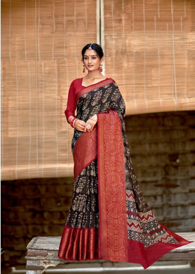Cotton Silk with Weaving Border in Antiques Zari Saree 05