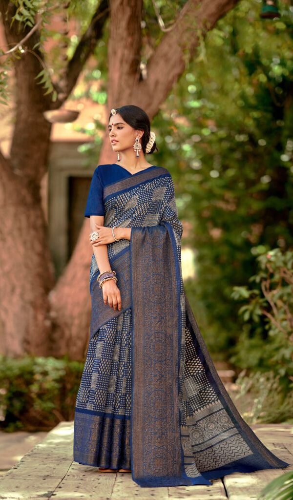 Cotton Silk with Weaving Border in Antiques Zari Saree 09