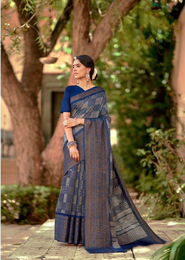 Cotton Silk with Weaving Border in Antiques Zari Saree 09