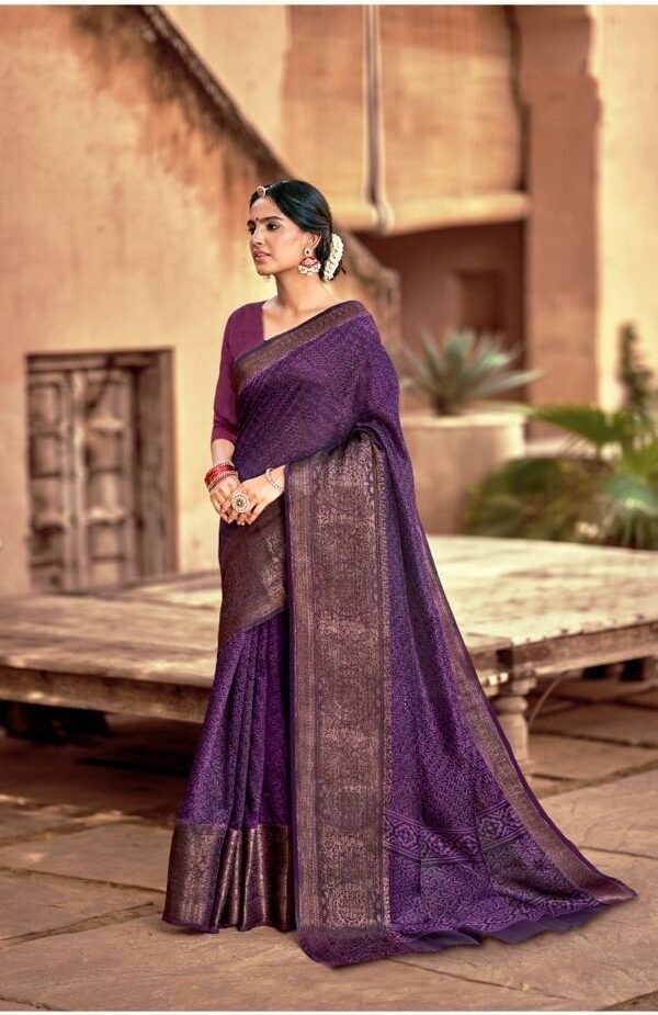 Cotton Silk with Weaving Border in Antiques Zari Saree 07