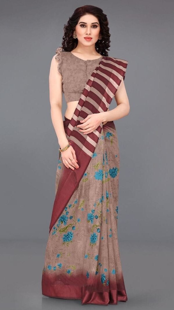 Exclusive Smooth Chanderi Linen Saree 03