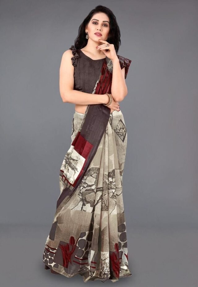 Exclusive Smooth Chanderi Linen Saree 11