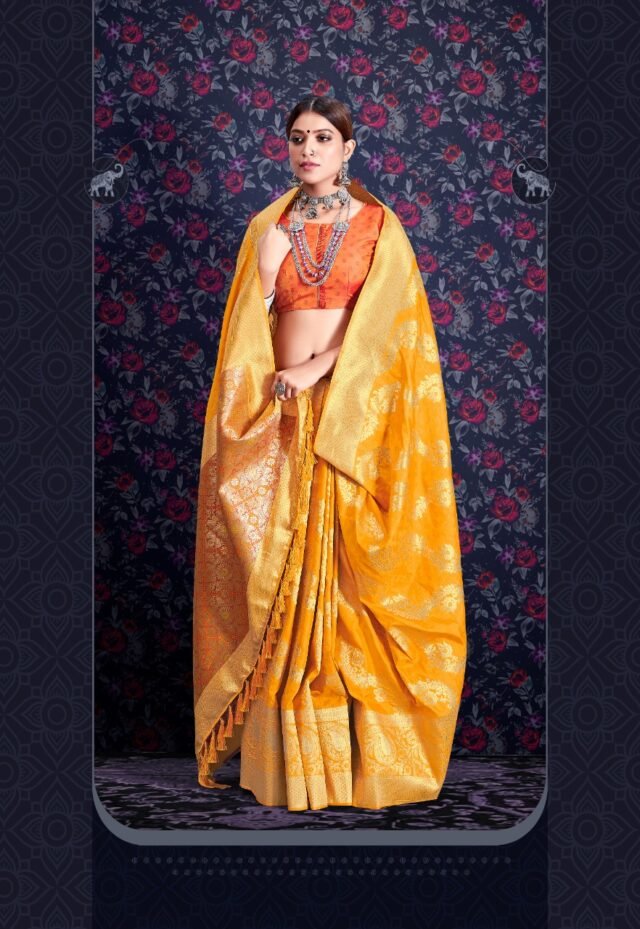 Soft Silk Weaving With Leheriya Zari Weaving Saree 05