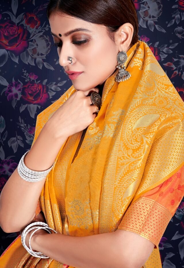 Soft Silk Weaving With Leheriya Zari Weaving Saree 05