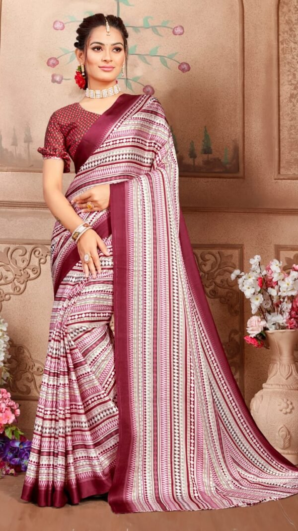 Japan Satin with Digital Print Saree 02