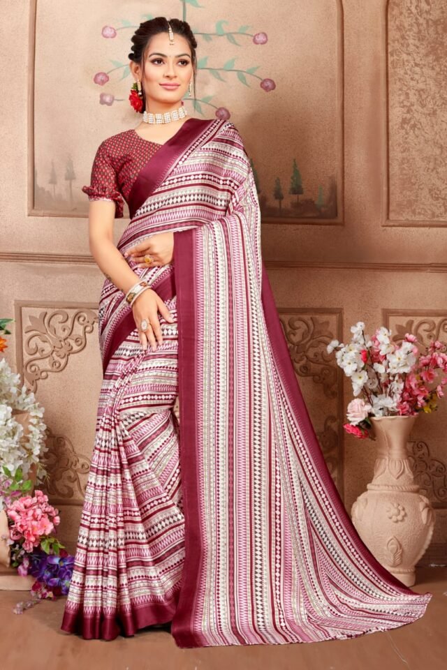 Japan Satin with Digital Print Saree 02