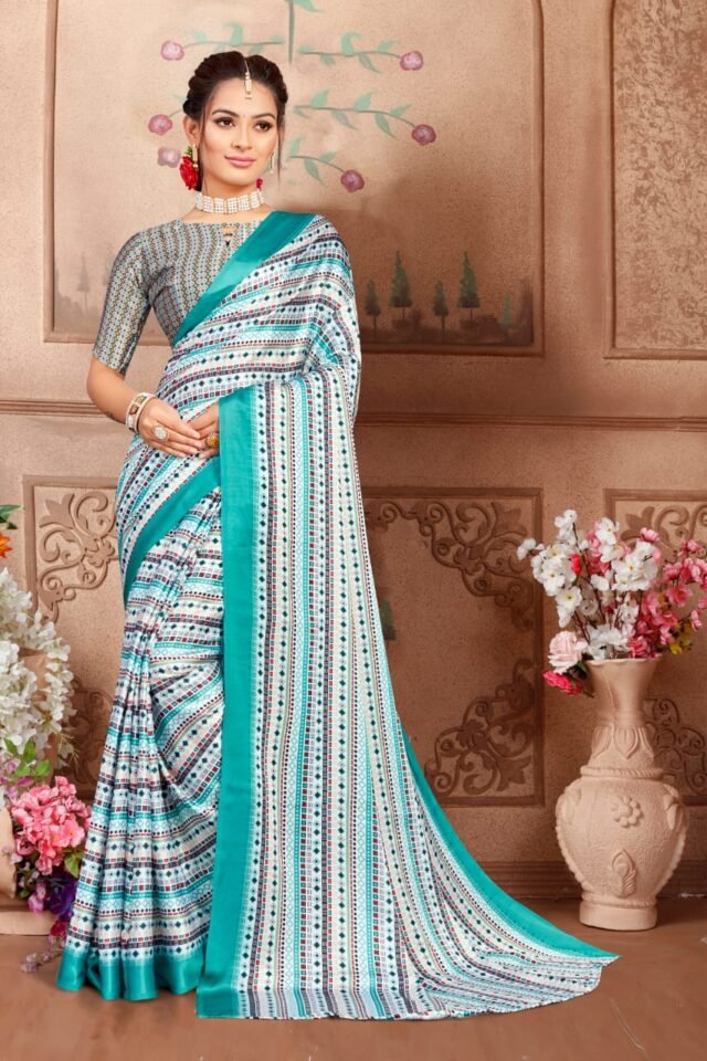 Japan Satin with Digital Print Saree 03