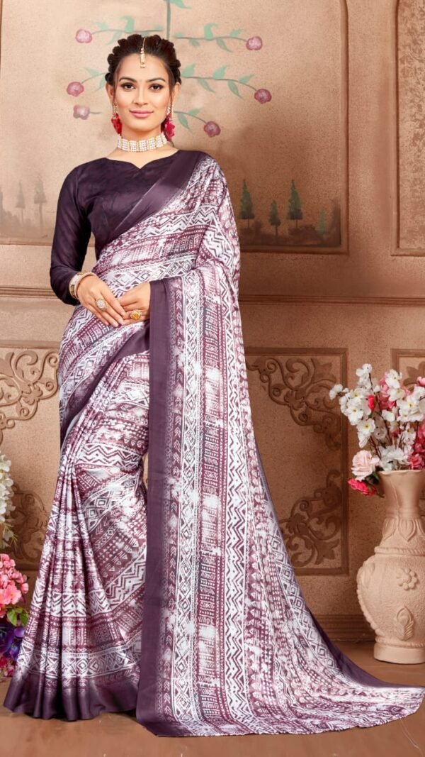 Japan Satin with Digital Print Saree 04