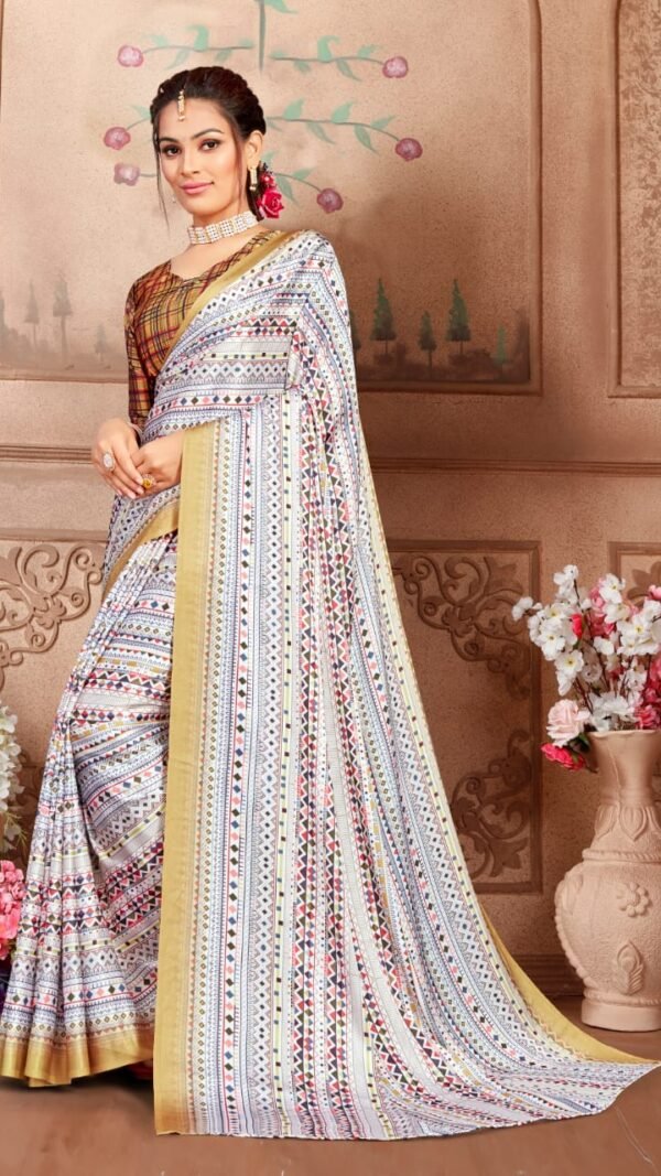 Japan Satin with Digital Print Saree 05