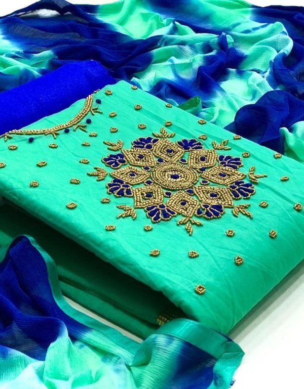 Design Chanderi Non Catalog Dress Materials Wholesale 01