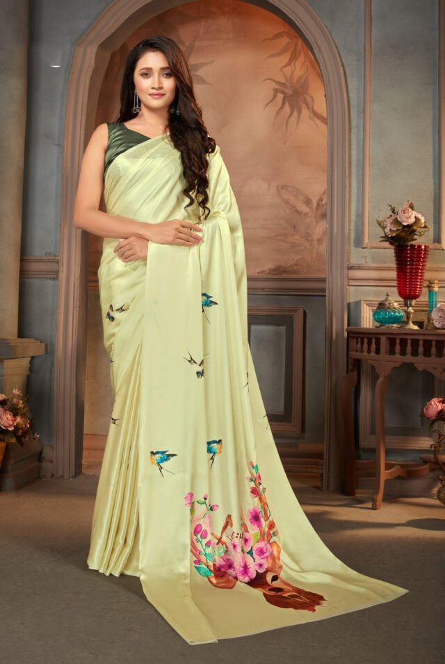 Exclusive Satin Crepe Sarees Online 05