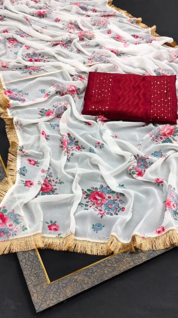 Georgette Banglory Silk Printed Saree