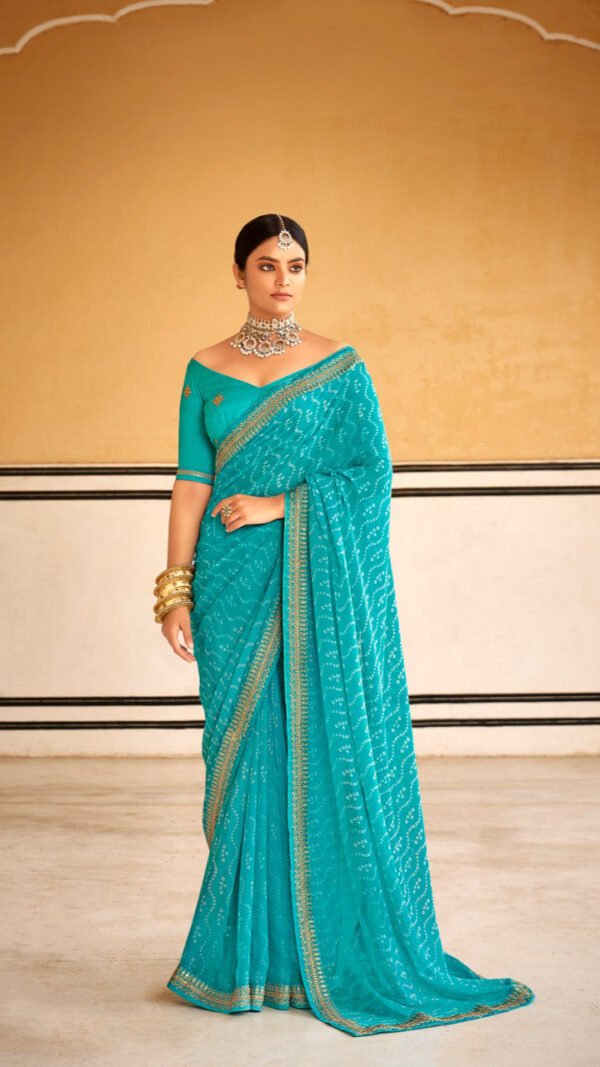 Georgette Embroidered Designer Saree 01