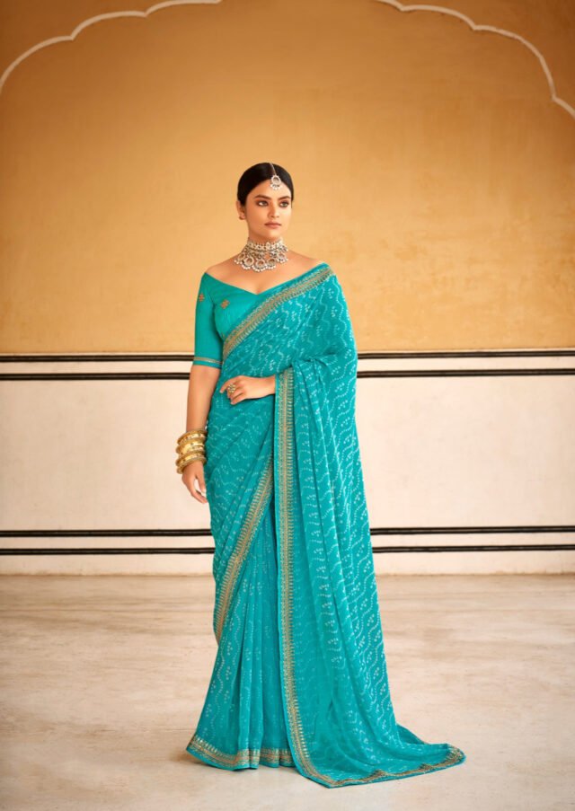 Georgette Embroidered Designer Saree 01