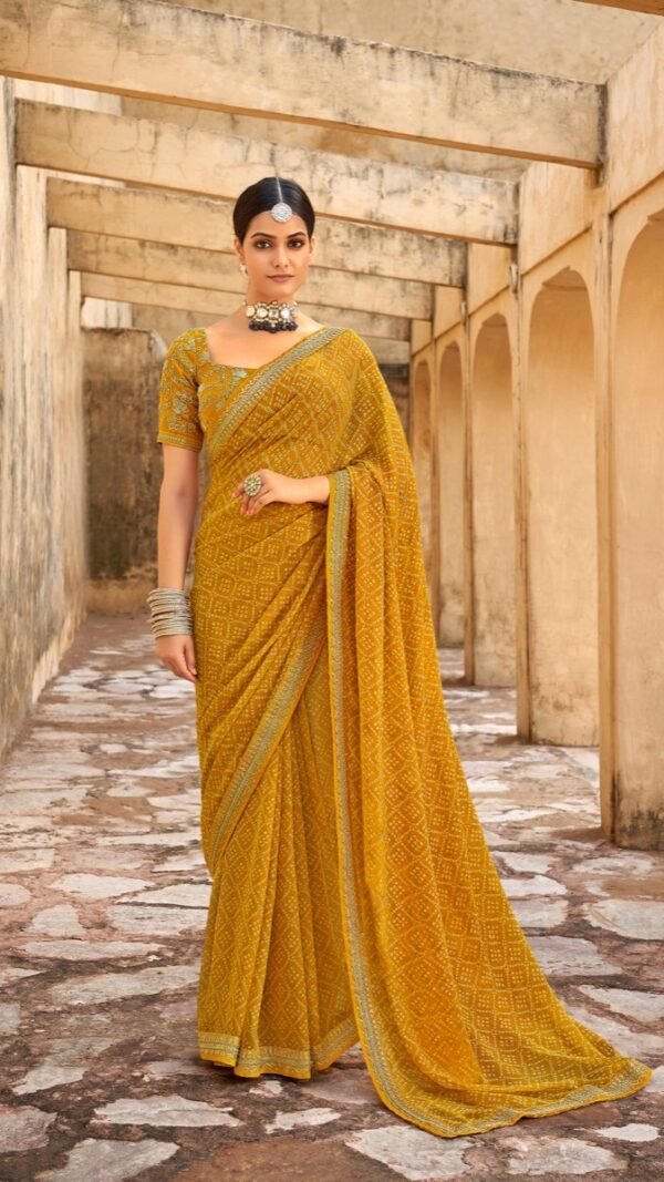 Georgette Embroidered Designer Saree 08