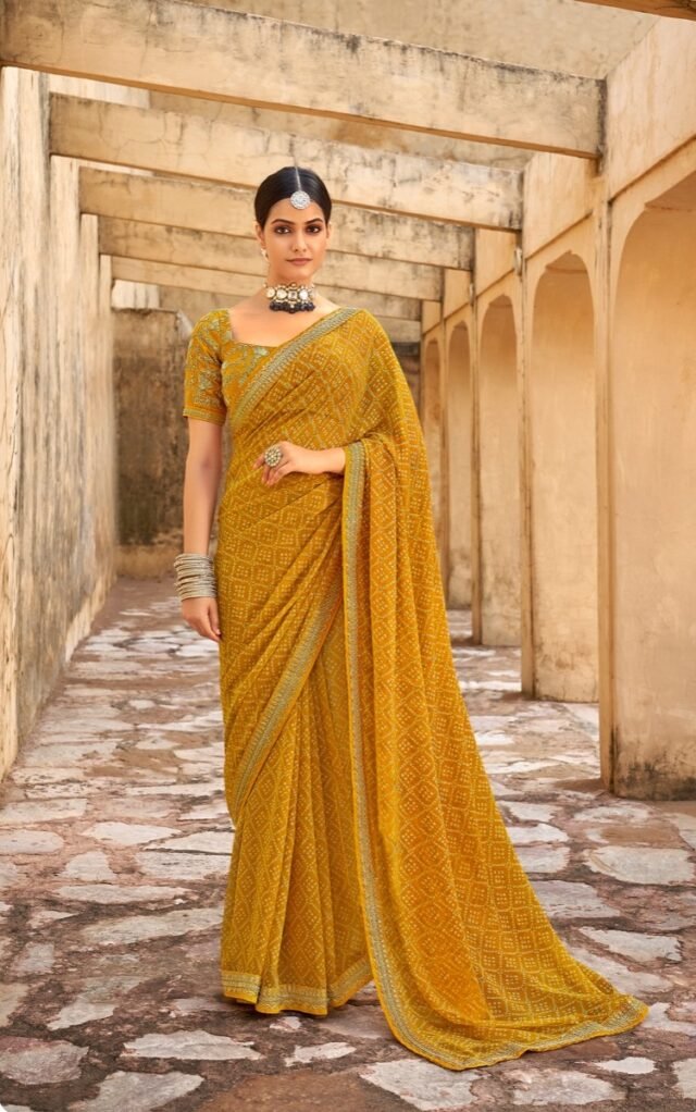 Georgette Embroidered Designer Saree 08