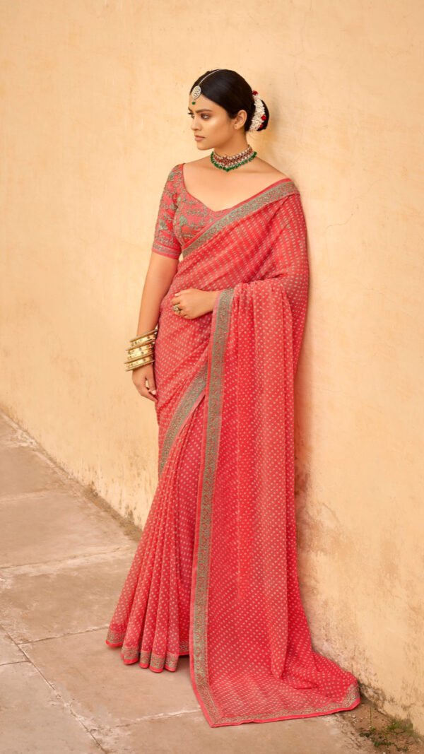 Georgette Embroidered Designer Saree 03