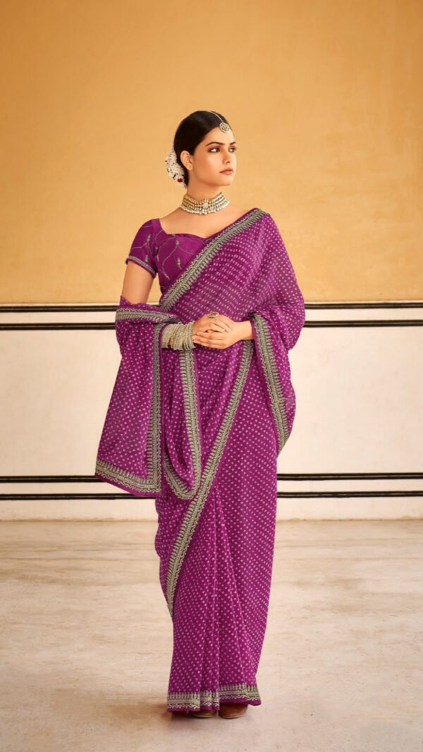 Georgette Embroidered Designer Saree 04