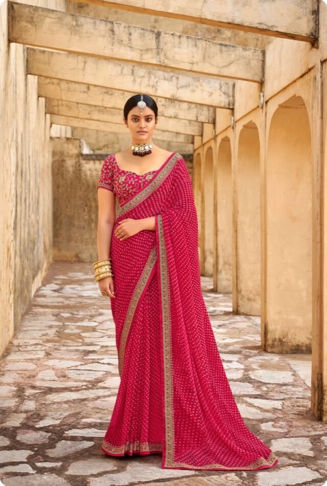 Georgette Embroidered Designer Saree 02