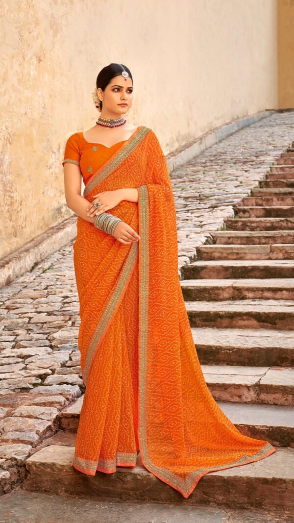 Georgette Embroidered Designer Saree 07