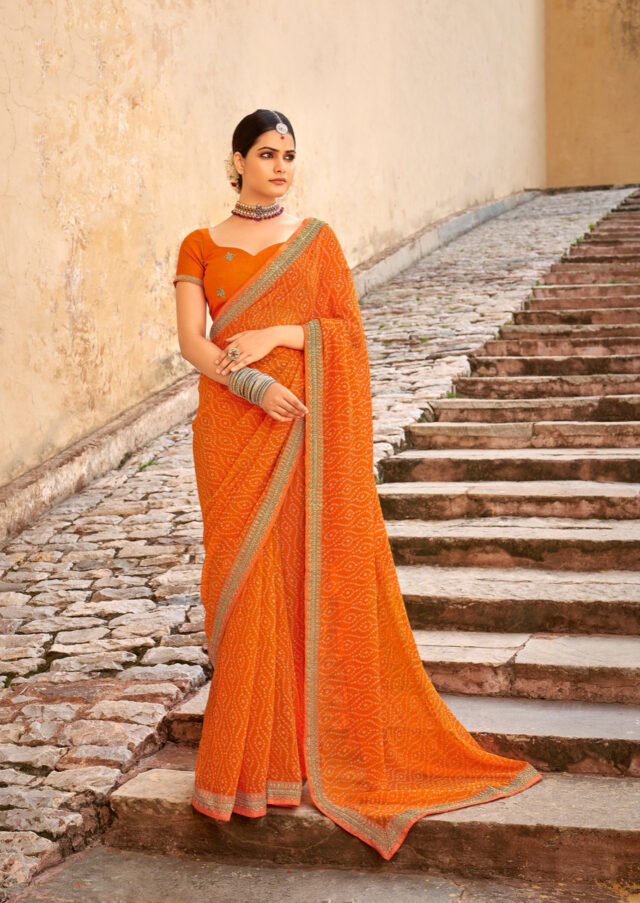 Georgette Embroidered Designer Saree 07