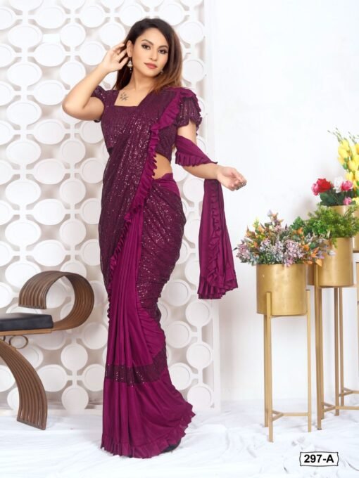 Imported Silk Lycra Read To Wear Saree 01