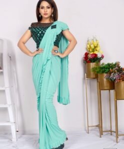 Imported Silk Lycra with Blouse Full Stitched Reddy To Wear Saree 02