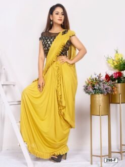 Imported Silk Lycra with Blouse Full Stitched Reddy To Wear Saree 03