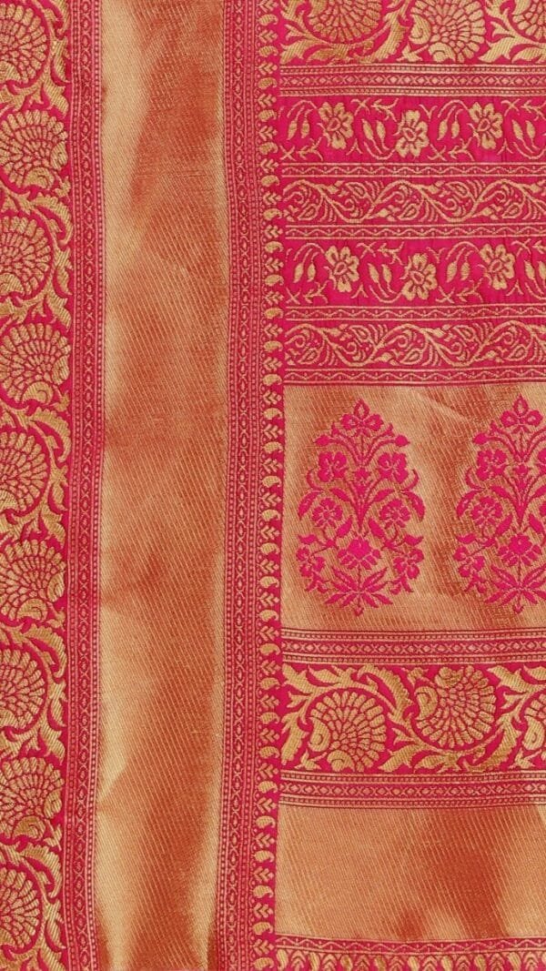 Pure Soft Litchi Banarasi Silk Saree with Work Blouse 01