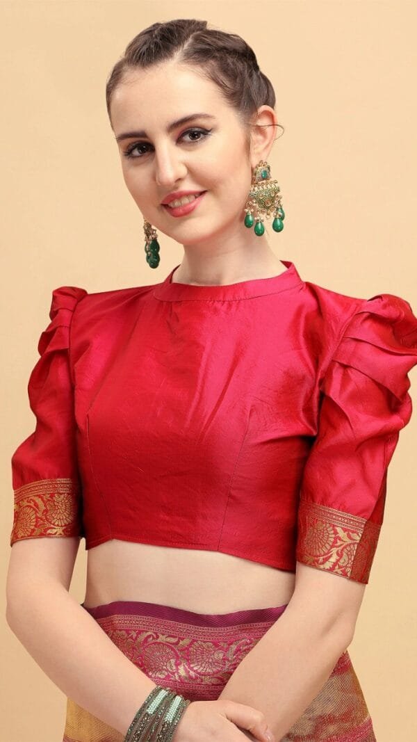 Pure Soft Litchi Banarasi Silk Saree with Work Blouse 01