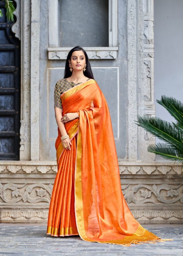 Exclusive Tissue Linen Saree Online 01